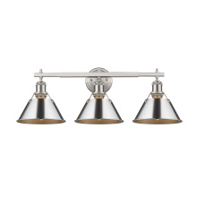 Golden 3306-BA3 PW-CH - Yep by Golden Lighting Orwell 3-light Vanity in Pewter and Chrome shade
